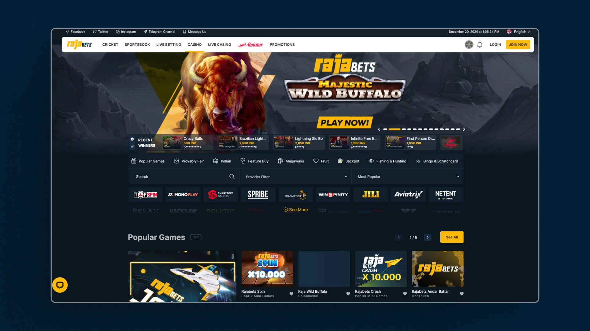 screenshot casino rajabets