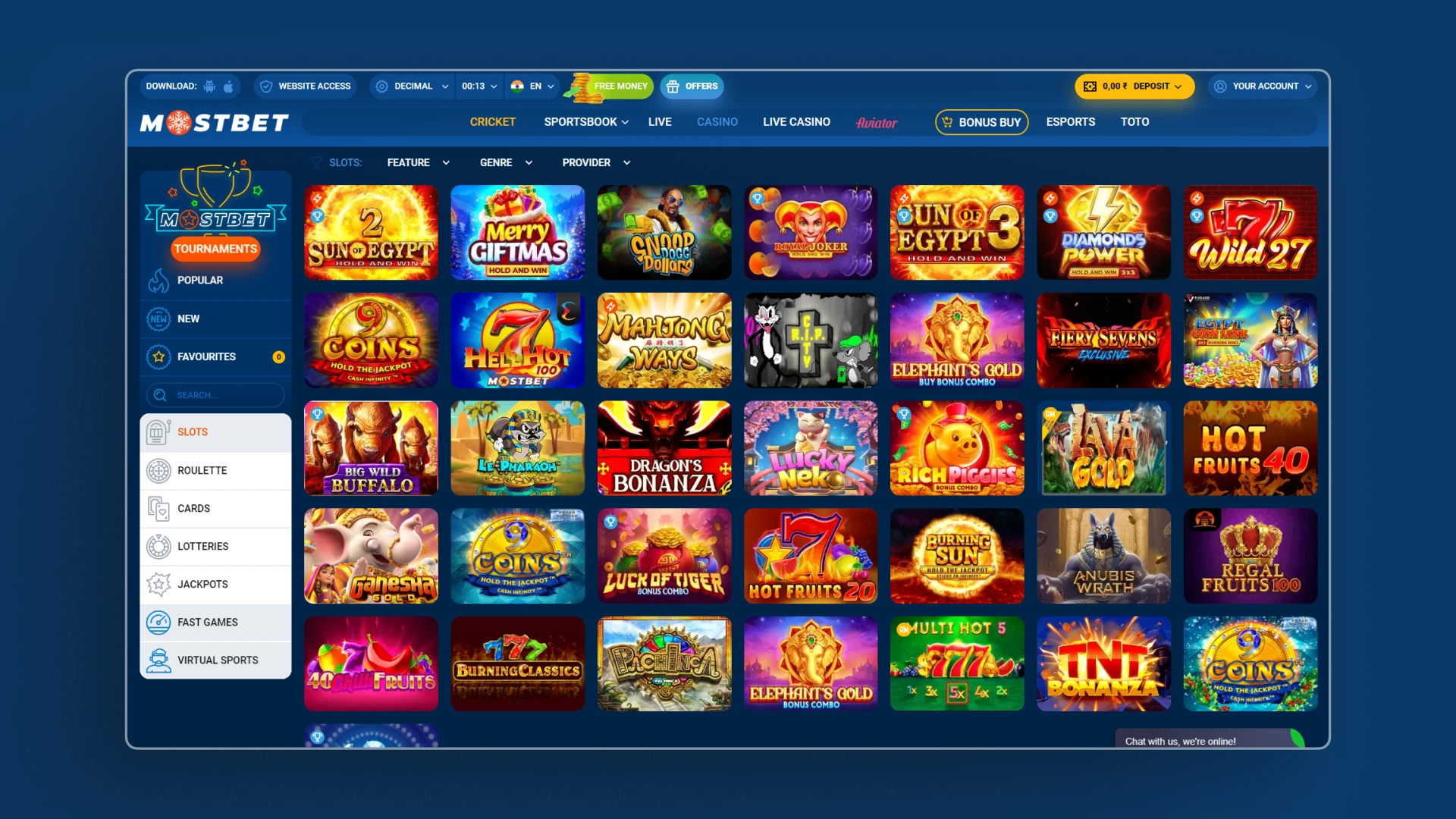 screenshot slot casino mostbet