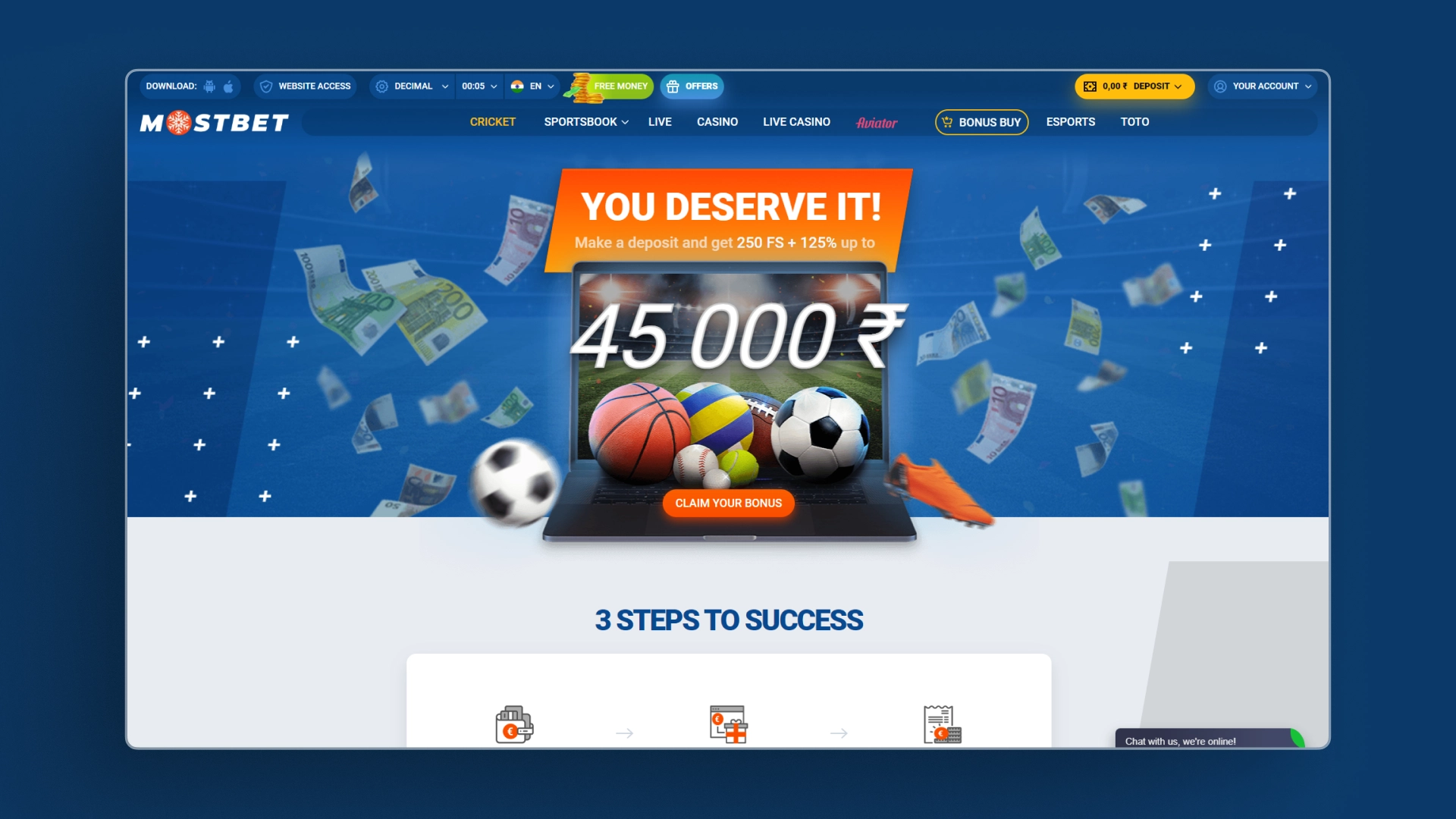 screenshot welcome bonus mostbet