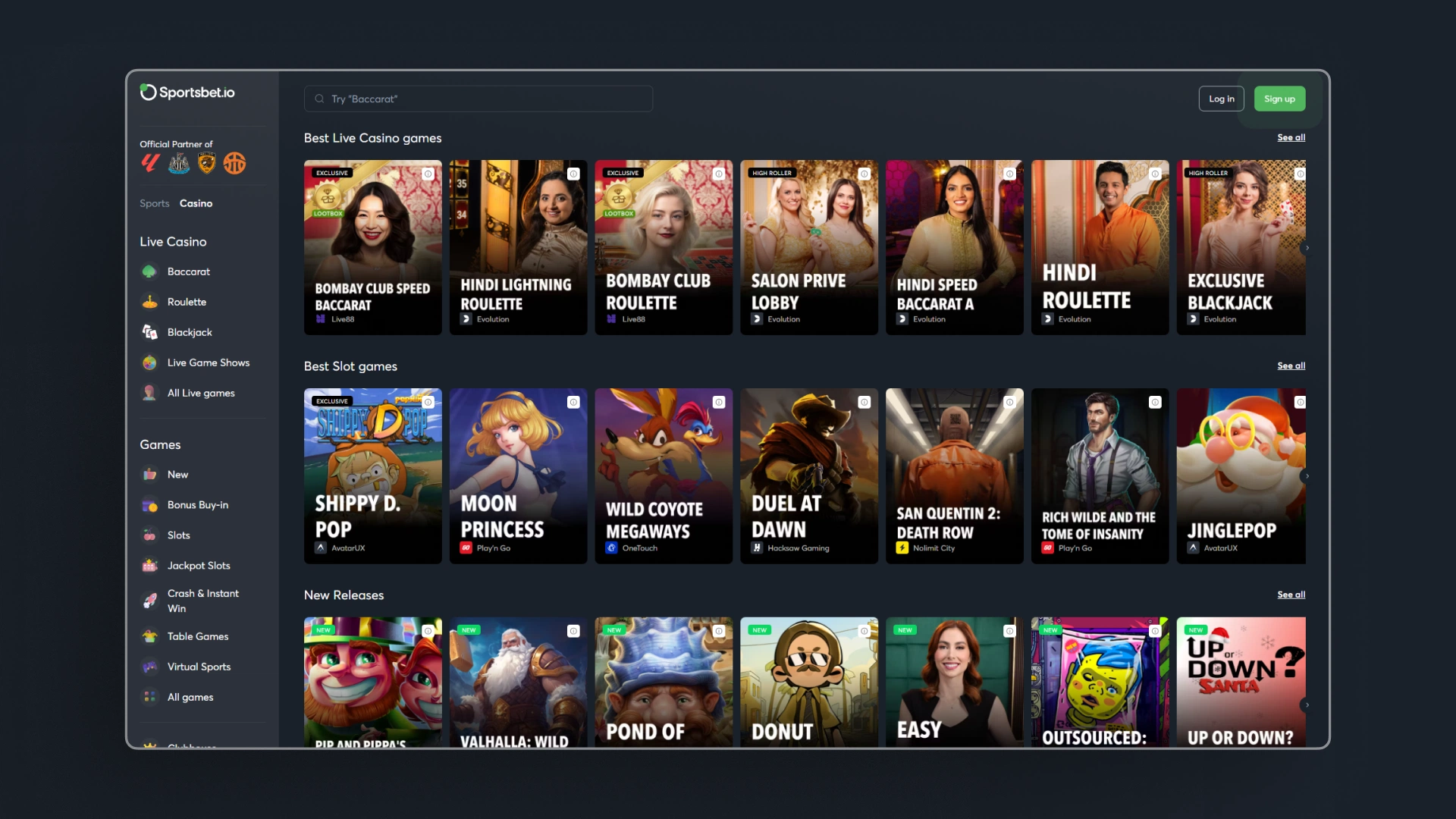 screenshot casino sportsbet.io_