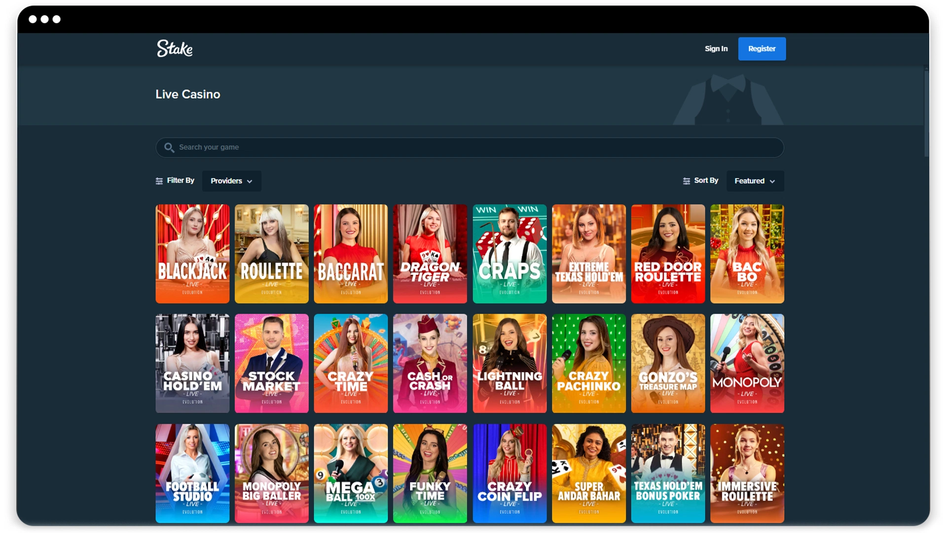 screenshot live casino stake