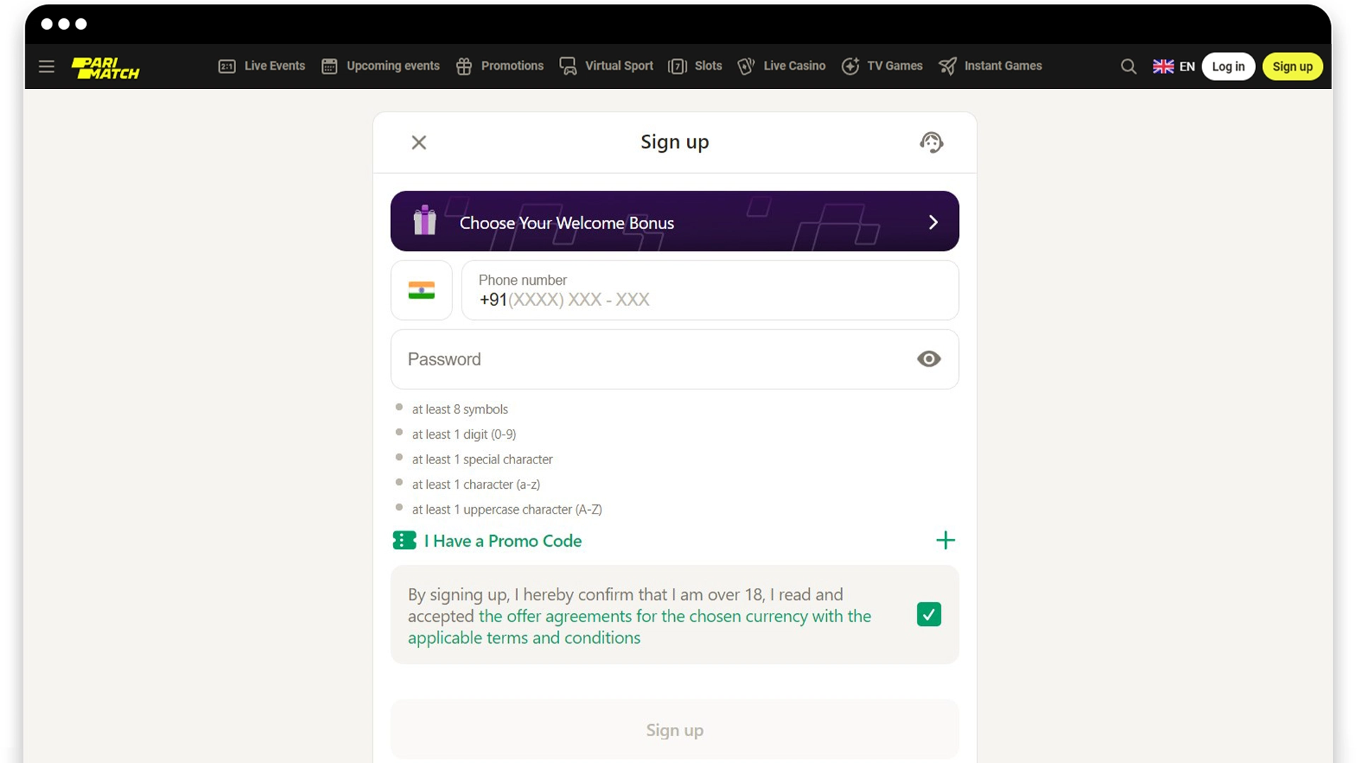 screenshot register parimatch 1